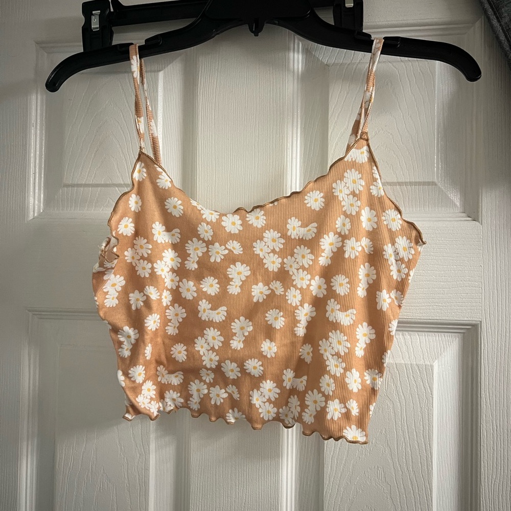 SHEIN Daisy Print Tan Camisole